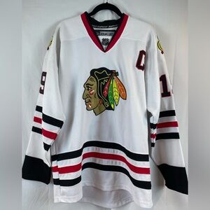 RBX CCM Chicago Blackhawks Toews 18 Captain White Hockey Sweater